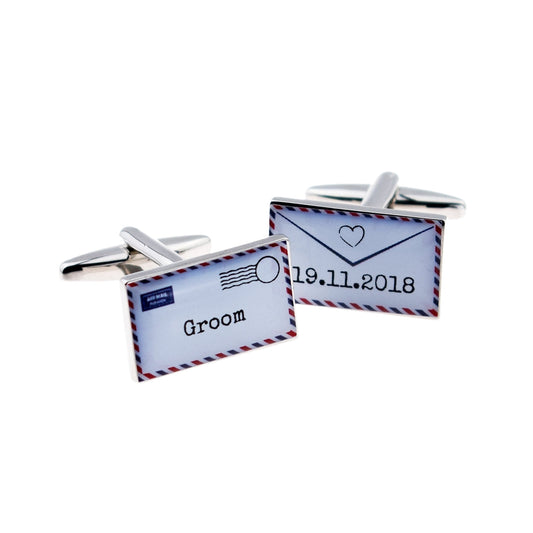 Air Mail Envelope Design Wedding Cufflinks | Cufflink Warehouse